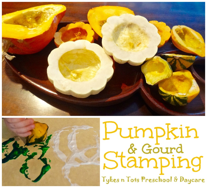 Pumpkin & Gourd Paint Stamping | Tykes 'n Tots Preschool & Daycare